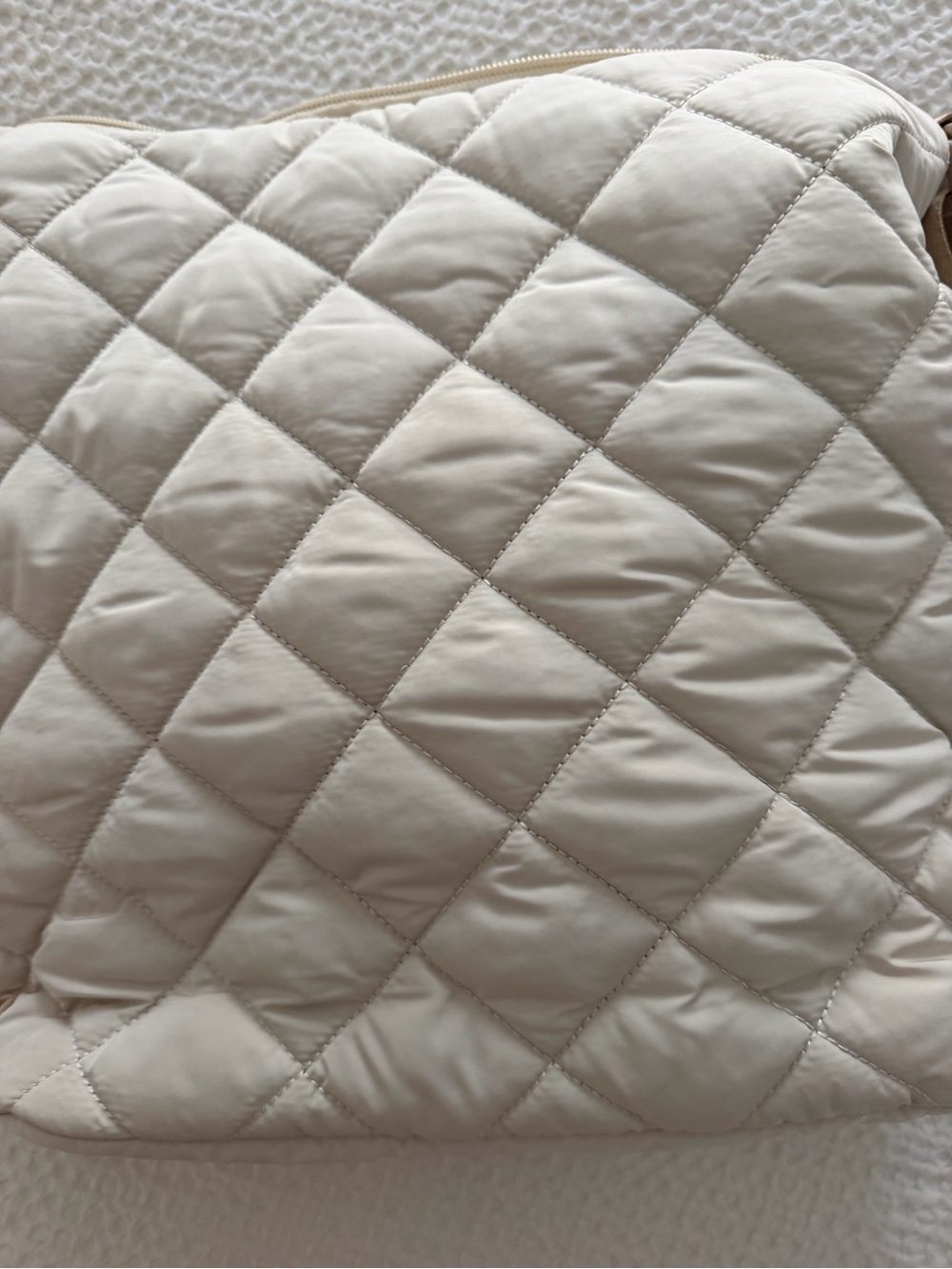 NWT Mine Women’s Quilted Cream Pickleball Bag with Tan Stripe 3 in 1 - Picture 9 of 9